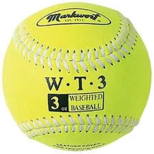 3 oz Ounce Weighted Strength TRAINING Ball Pitcher Pitching BASEBALL Yellow