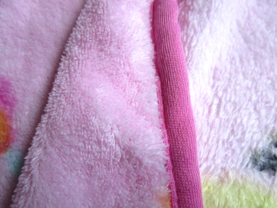 Cobertor de bebê HW Carter & Sons macio Little Nature bebê pelúcia borda rosa com faixas novo - Imagem 3 de 4