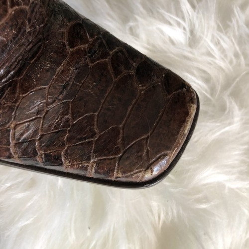 Enzo Angiolini Ranetta Brown Snake Print Leather High Boots Zip Size 7.5 M - Picture 7 of 11