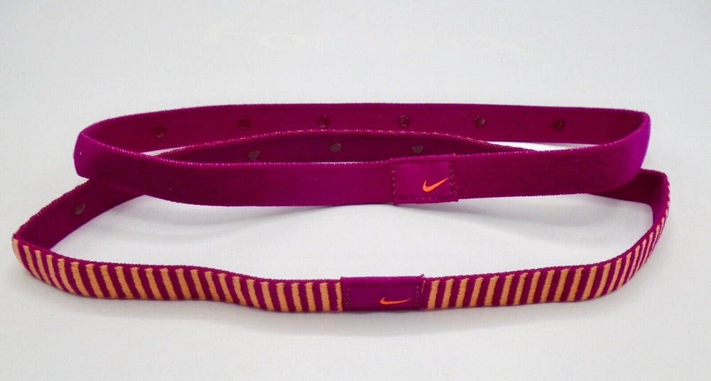 Nike Headband 2-Pack Bright Magenta Atomic Stripe Sport Hairbands for Adults