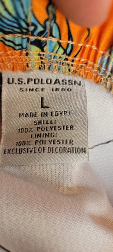 U.S. Polo Assn. Мужские плавки с оранжевыми медузами большие морские - Изображение 3 из 4