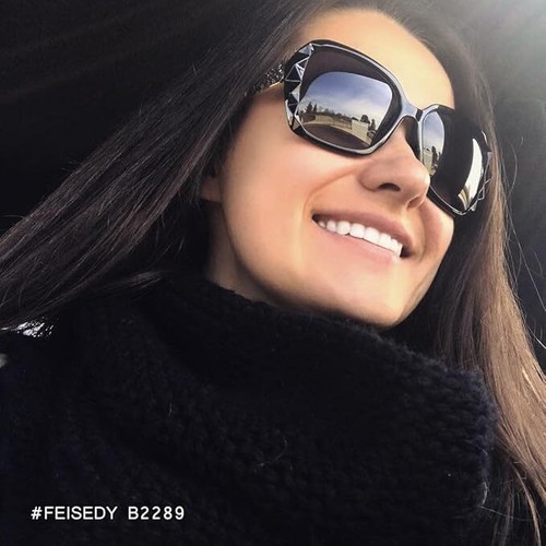 Polarized Oversized Square Fashion Sunglasses for Women Large Sparkling Frame - 第 6/16 張圖片