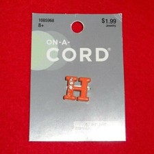 * New ~ Slider Charms  Orange Letter {  H } ~ by ON-A-CORD   MSRP $1.99