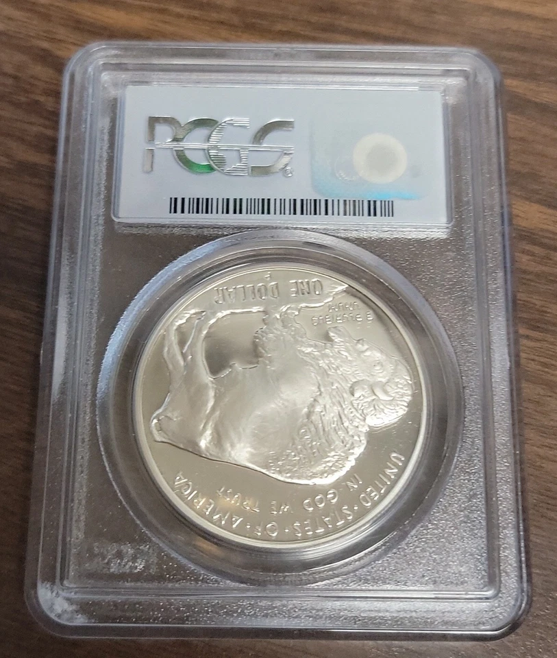 2001 P American Buffalo Commemorative Proof Silver Dollar - PCGS PR69 DCAM  - Image 2 of 4