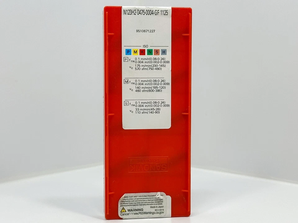 SANDVIK N123H2-0475-0004-GF New Carbide Grooving Inserts Grade 1125 10pcs - Image 2 of 2