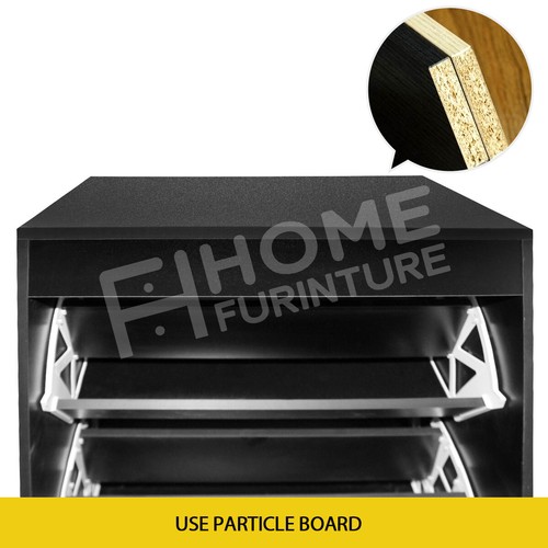 Shoe Cabinet Shoes Storage Rack Wooden Organiser Cupboard 3 Doors 45 Pairs Black - Picture 6 of 12