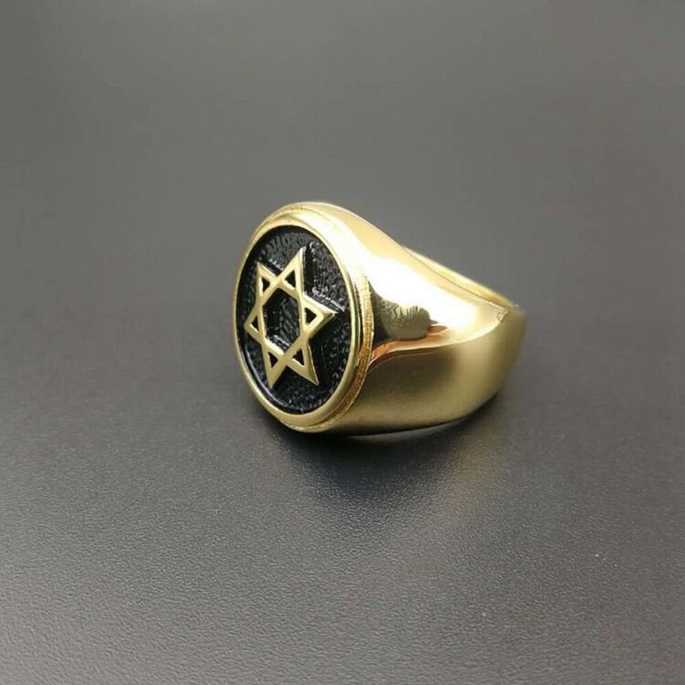 Cy Trendy Stainless Steel Star Of David Ring For Men - Jewish Religious Symbol Ring, Sizes 7-10, 20mm Wide - View #9