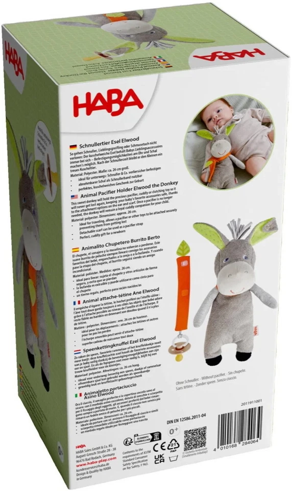 HABA Babywelt Schnullerkette Schnullertier Esel Elwood 2011911001 - Bild 2 von 4