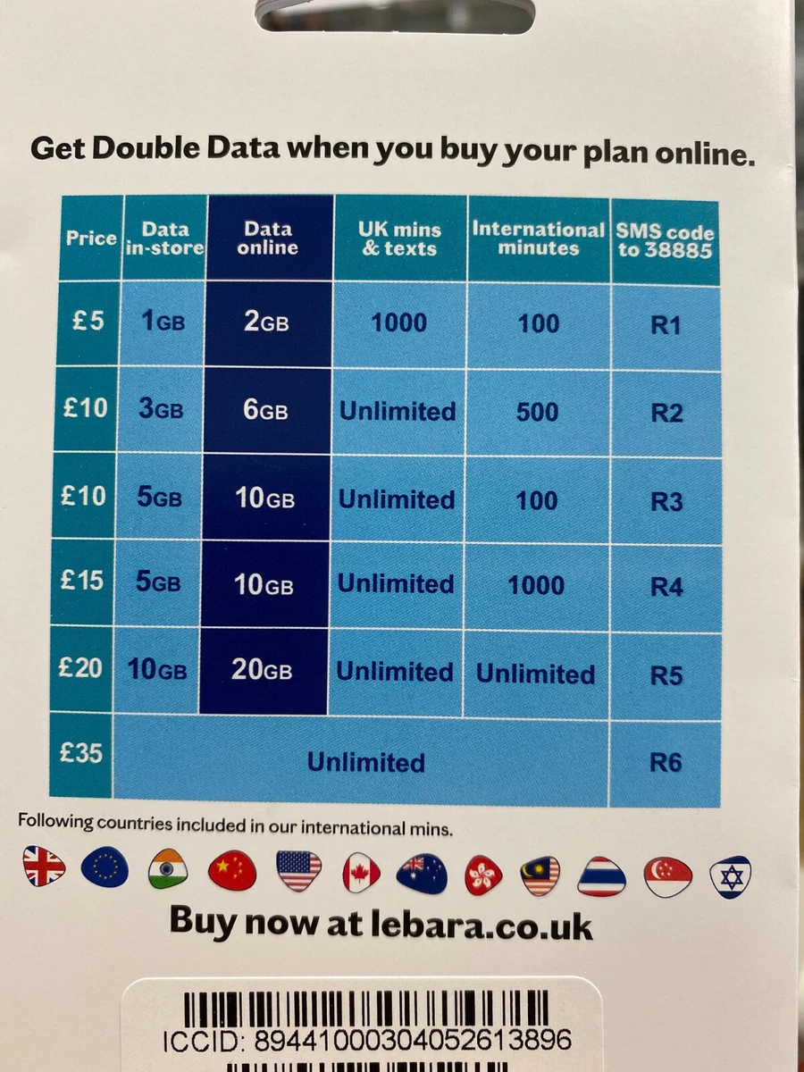 Lebara Mobile Uk Plans Online Codes