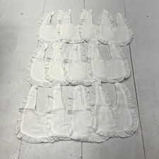 MusBuy White 12 Pack Snap Closure Muslin Cotton Baby Bibs NEW