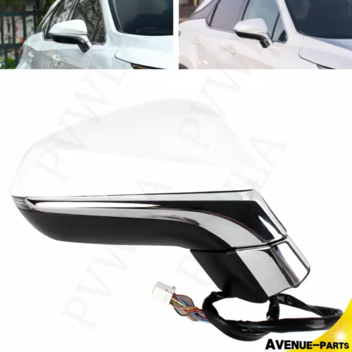 for Lexus RX350 RX450 White Power Blind Spot Mirror Right Passenger Side 13Pins