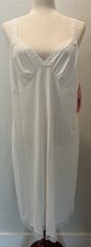 Vintage Shadowline White Lace Trim Slip Nylon NWT Vintage Sz 42 Made in USA