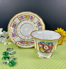 Limoges Haviland, floral tea cup saucer, beautiful limoges, teacup vintage, rare