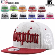 The Hat Depot "COMPTON" 3D Embroidered Heather Grey Snapback Hat