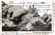 DSWA  Deutsch-S&uuml;dwest-Afrika AK Felspartie im Swakop-Thale gel.SWAKOPMUND 1906