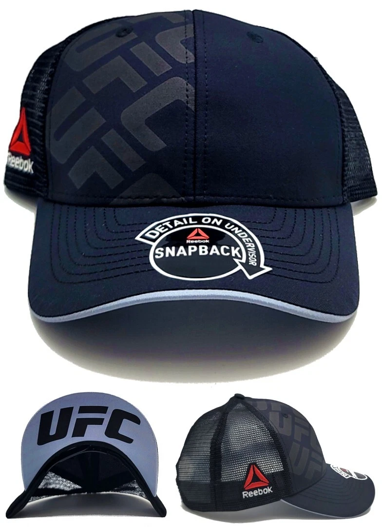 UFC New Reebok MMA Walkout Mesh Trucker Venom Black LT Gray Era