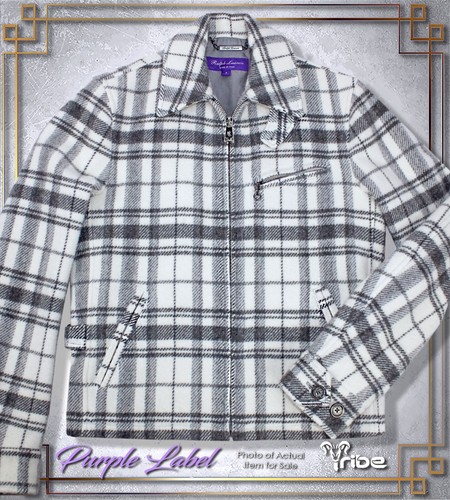 PURPLE LABEL Ralph Lauren Herren creme kariert Wolle Alpaka Zeitungsjungen Jacke $ 1995