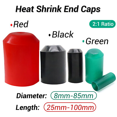 Heat Shrink Heatshrink End Cap Glue-Lined Tube Tubing Wrap 2:1 Ratio 8mm-100mm