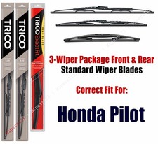 3-Pack Wipers Front & Rear Standard fit 2016+ Honda Pilot - 30260/240/14B