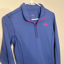 The North Face Sz Small 1/4 Zip Blue Pullover Lightweight Casual Womens