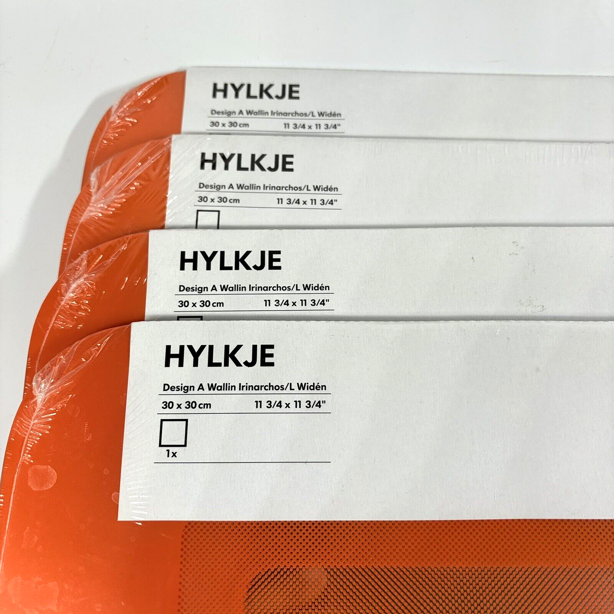 4 X Vintage IKEA Hylkje Mirrors New Sealed ORANGE - Set 4 X Vintage IKEA Hylkje Mirrors New Sealed ORANGE - Set