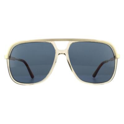 Gucci Sunglasses GG0200S 004 Gold with Light Brown Crystal Blue | eBay