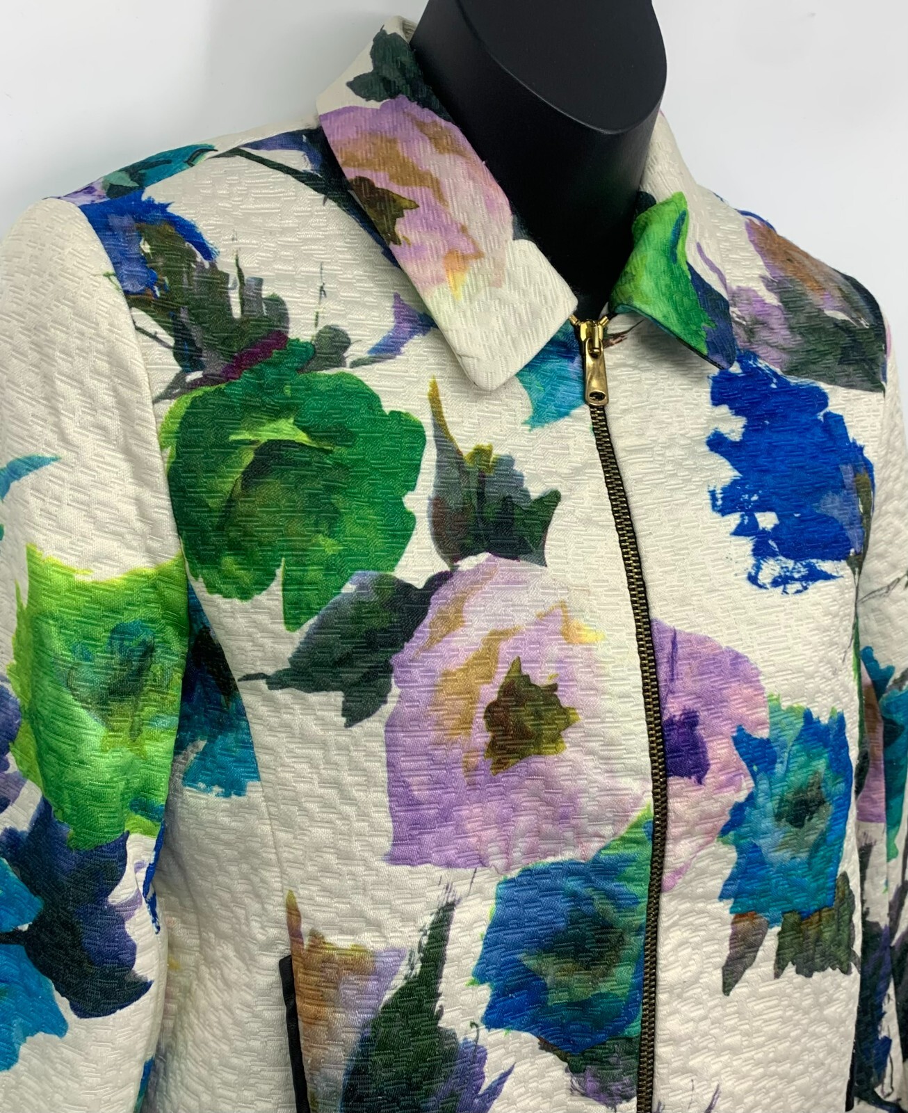 Zara Basic Women Jacket Size Small Multicolor Flo… - image 4