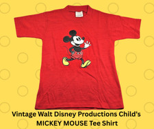 Vintage WALT DISNEY Productions Child's Applique MICKEY MOUSE Tee Shirt SZ 10