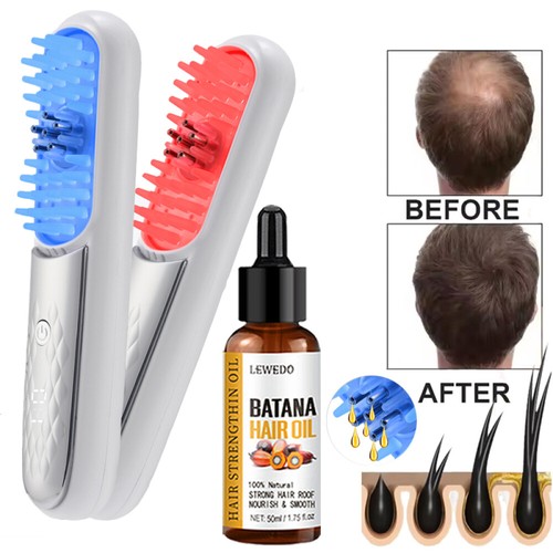 Electric Scalp Comb Hair Oil Applicator Red Blue Light Hair Growth ...
