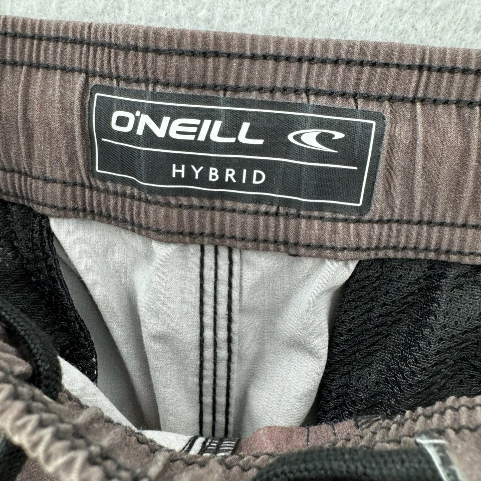 Bermuda de natação O’neill híbrida masculina pequena tingida marrom laranja náilon Y2K - Imagem 3 de 4