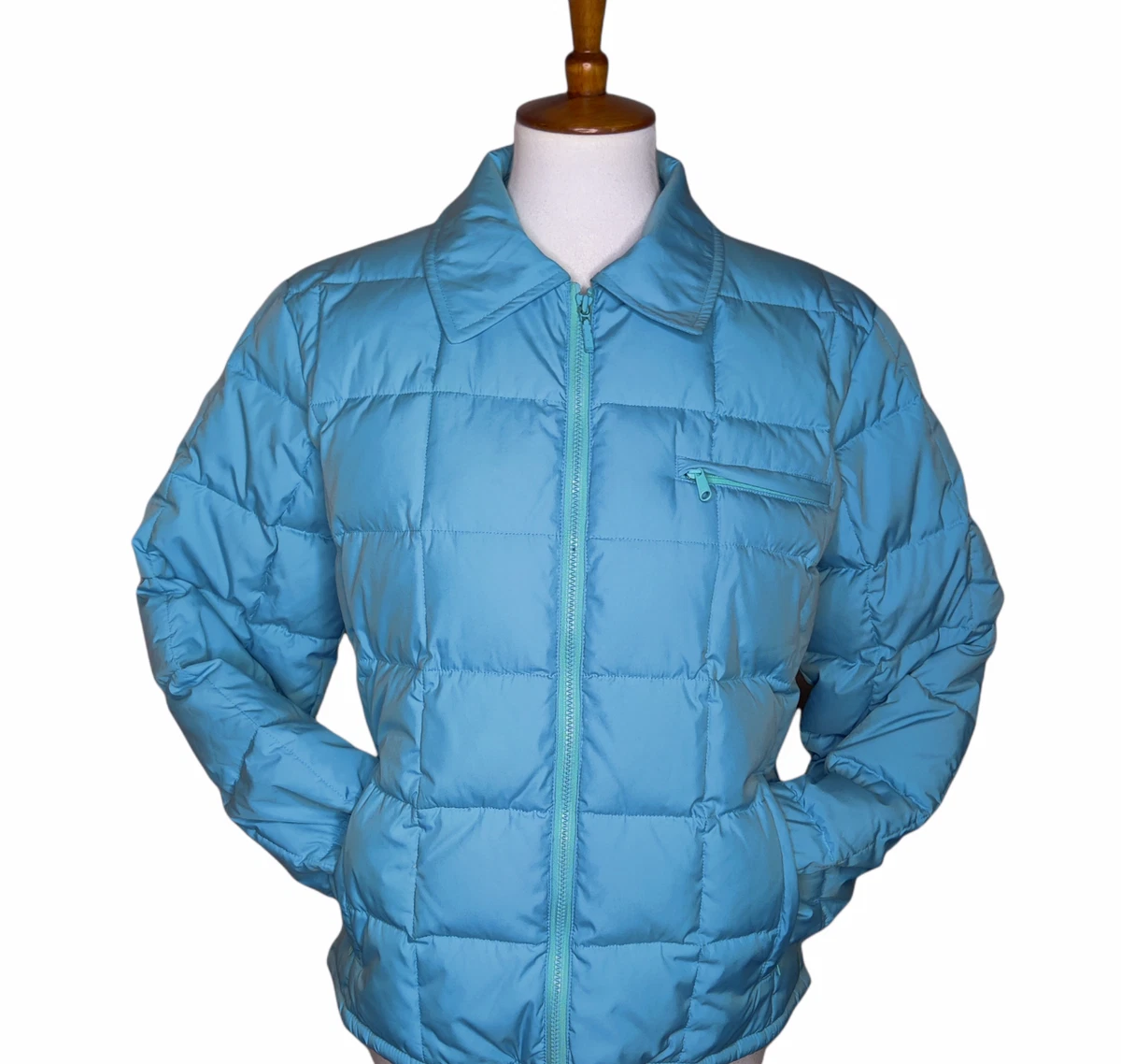 J Crew Womens S Down Filled Puffer Jacket Light Blue Powder Blue