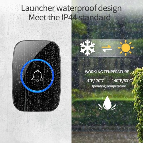 1000FT Wireless Doorbell Waterproof 2 Plugin Receiver Adjustable Volume 38 Chime - 第 3/12 張圖片