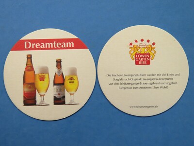 Beer Coaster Bierdeckel: Brauerei Lowen Garten Helles Lager, Prinz Bier, GERMANY