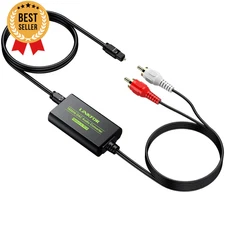 192kHz Digital to Analog Audio Converter SPDIF Toslink to RCA w/ Optical Cable