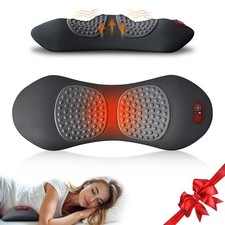 Hzwioe Black Lumbar Support Pillow Heat/Vibration