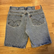 Vintage Levi s 505 Jean Shorts Men s 38 Blue Denim Light Wash Regular Jorts Y2K