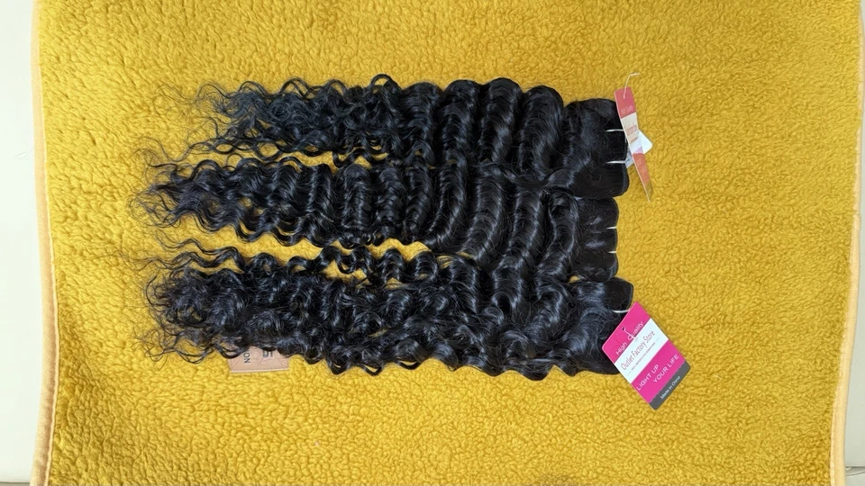 Paquetes de cabello humano de onda profunda 22 24 26 pulgadas virgen brasileña rizado profundo Foto 2 de 4