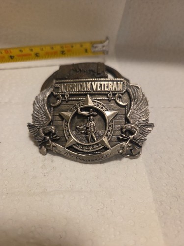 Vintage 1985 Siskiyou Pewter American Veteran Commemorative Belt Buckle # 1037