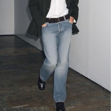 ZARA Collection Mid-Rise Straight Leg Stripe Jeans   Modern Classic