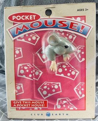 Vintage NEW Pocket Mouse In Package By Club Earth Adorable Pocket Friend