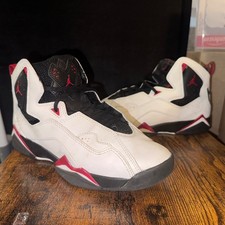 Kids Jordan True Flight Basketball Shoes White Red Black Sz 6Y