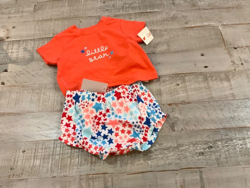 Girls Cat & Jack short outfit size 3-6 months "Little Star" new w/tags 