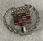 Cadillac Silver Tone Crest Logo Vehicle Enamel Pin 1970’s Collectible — photo 1