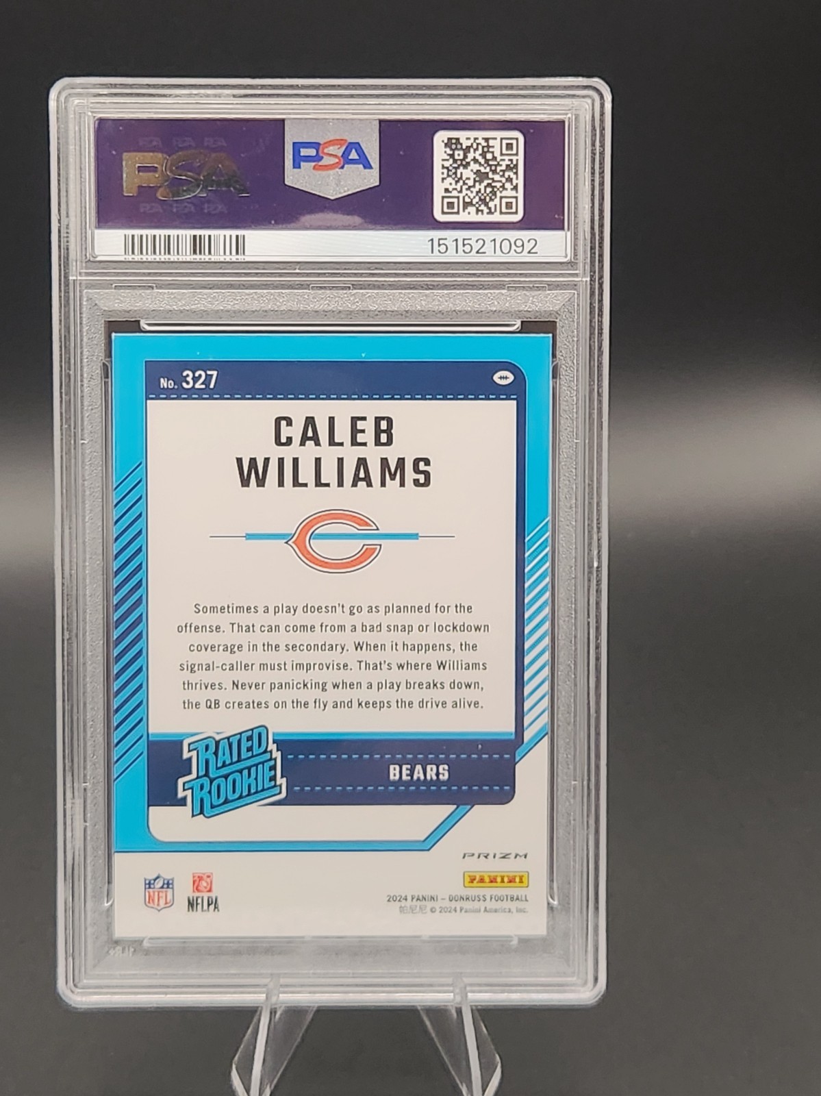 2024 Donruss - Rated Rookie Caleb Williams #327 Optic Preview Red Pandora PSA 10 view 2