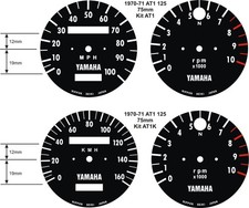 YAMAHA CT1 CT2 AT1 DT125 DT125R DT175 SPEEDO TACHO GAUGE FACE KIT ALL MODELS