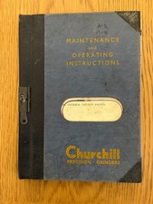 Vintage 1950's Churchill Precision Grinding Machines Maintain & Operating Book