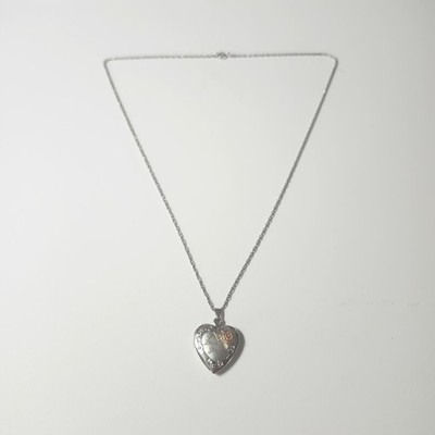 925 Sterlingsilber Herz Medaillon Halskette I Love You Rose Andenken Anhänger 20 Zoll