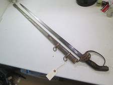 WWI GERMAN PRUSSIAN OFFICERS SWORD & SCABBARD FOLDING GUARD MAKER EICKHORN #Y54