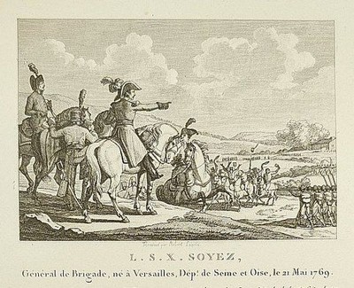 Versailles, Der dort geborene Brigadegeneral L. S. X. Soyez dirigiert vom Pferd 