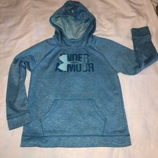 Under Armour Hoodie Sweatshirt Teal Youth Girls Large Cold gear Pullover